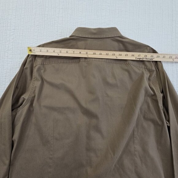Banana Republic Heavy Twill Shirt Men's XXL Button Up Brown 2 Pockets EUC LN - Picture 11 of 15